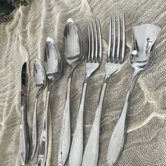 Robeson Bright star Continental Fork Butter Knife Sugar Spoon Teaspoon Stainless - Picture 3 of 7